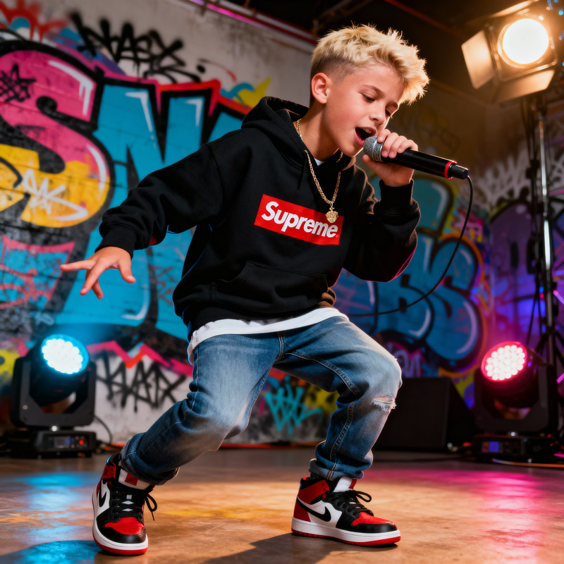 Light Skin Rapper in Supreme Style Light Skin Rapper in Supreme Style