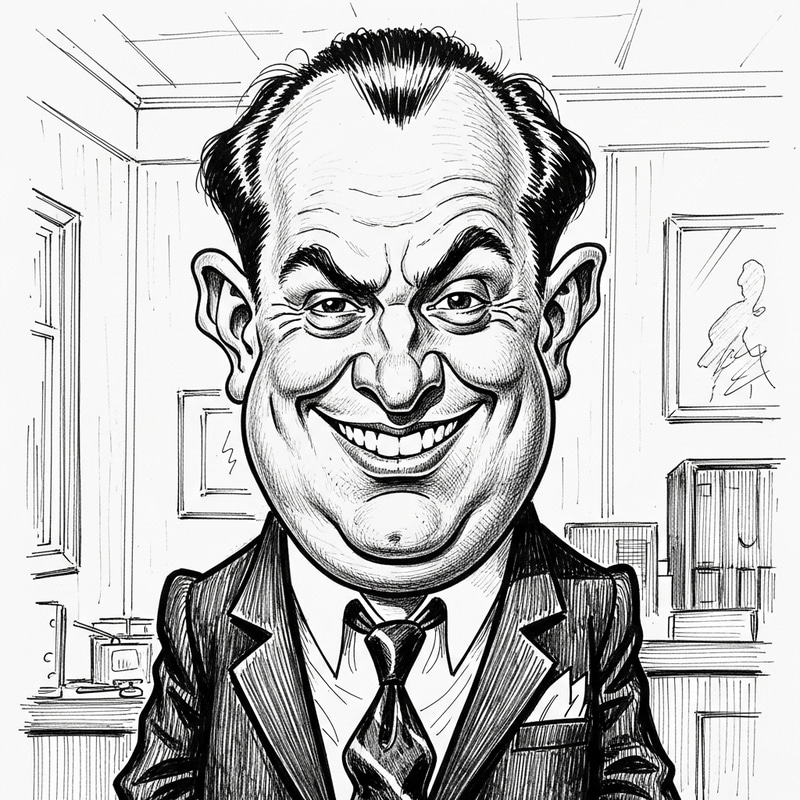 Black and White Caricature Artwork