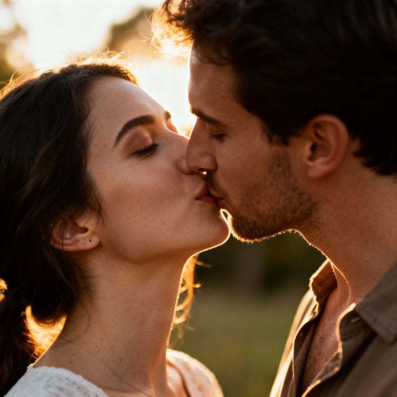 Romantic Couple Kissing
