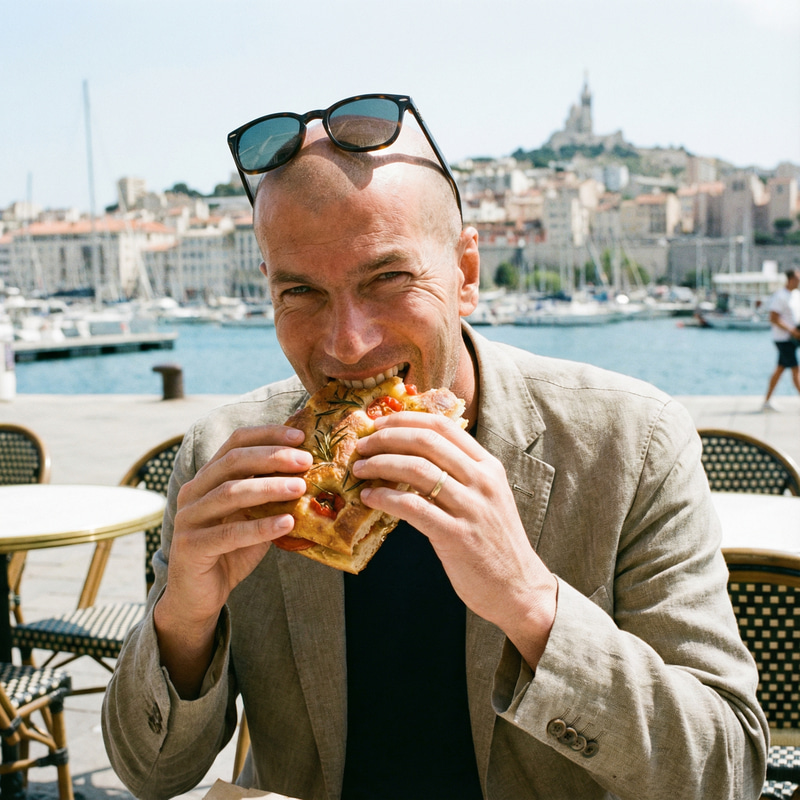 Zidane Enjoys Delicious Focaccia Zidane Enjoys Delicious Focaccia