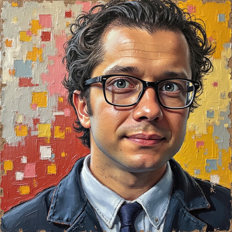 Cubism Style Painting of Model Man in Picasso's Style Cubism Style Painting of Model Man in Picasso's Style