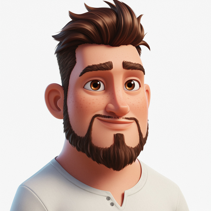 Stylish Pixar-Style Young Man Illustration Stylish Pixar-Style Young Man Illustration