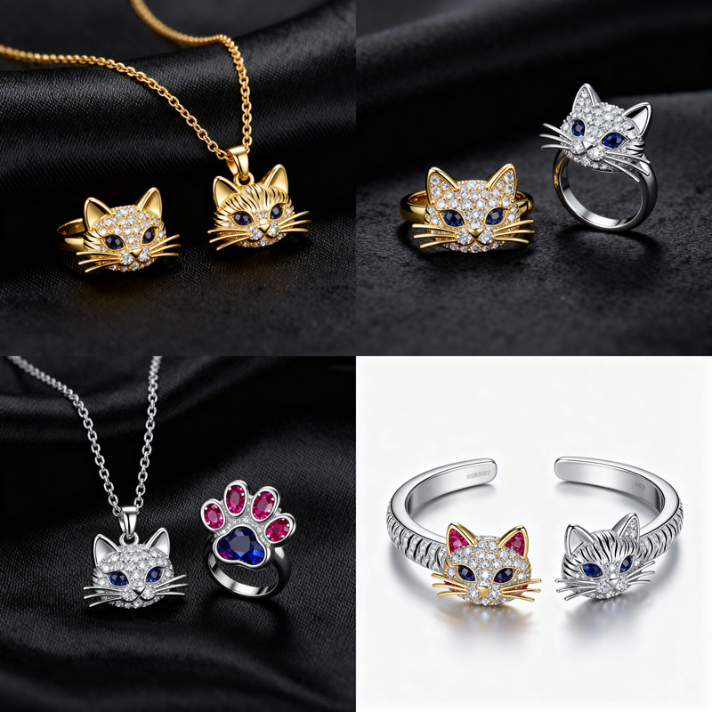 Luxury Cat-Inspired Jewelry Collection