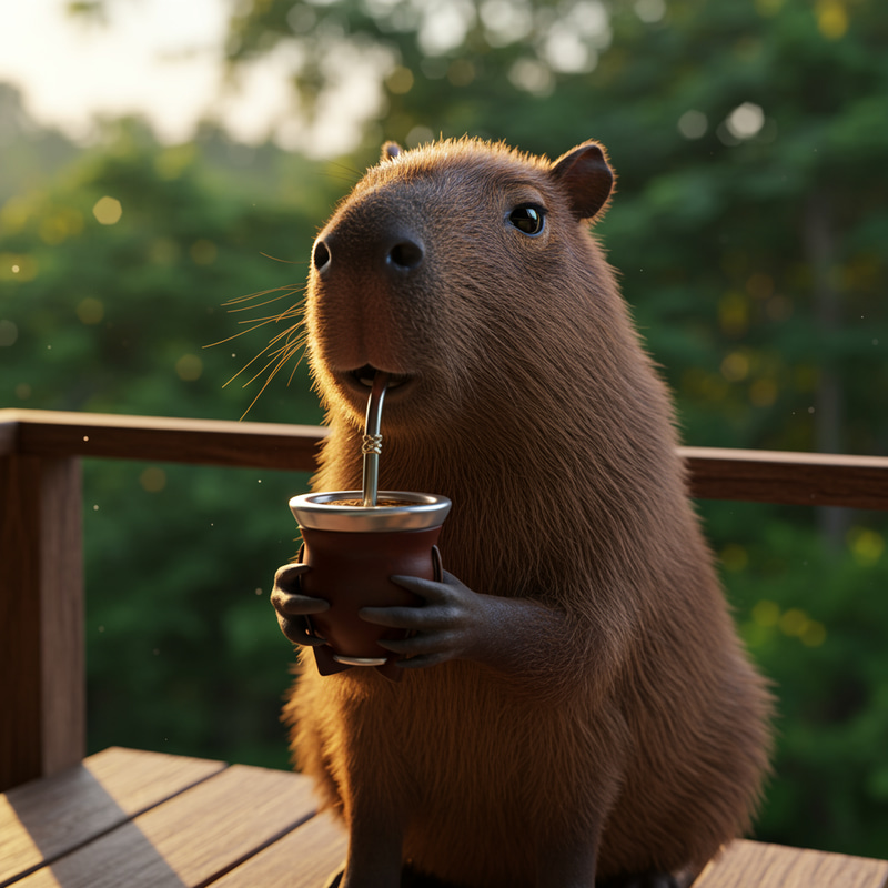 Capybara Enjoying Mate & Ready for Marketing Tips Capybara Enjoying Mate & Ready for Marketing Tips