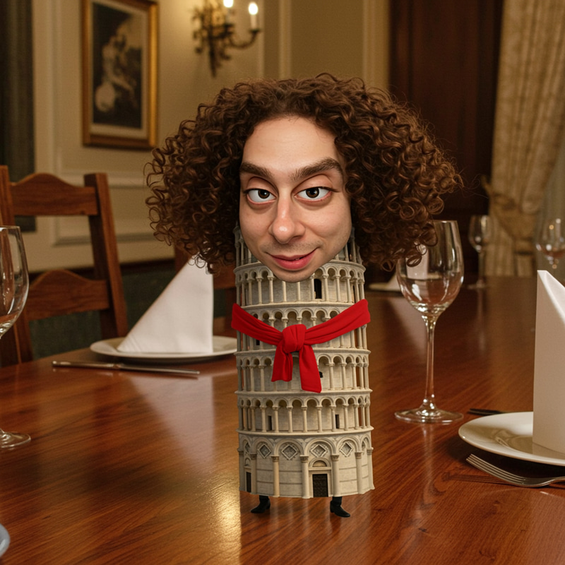 Humanized Leaning Tower of Pisa Caricature Art Humanized Leaning Tower of Pisa Caricature Art