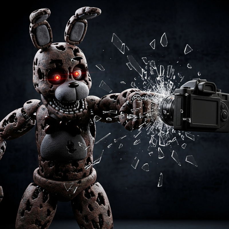 Withered Bonnie Punches Camera - Epic Fan Art Withered Bonnie Punches Camera - Epic Fan Art