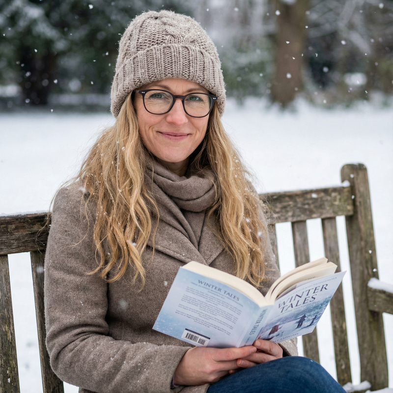 Charming Woman in Her 40s Enjoying a Book
