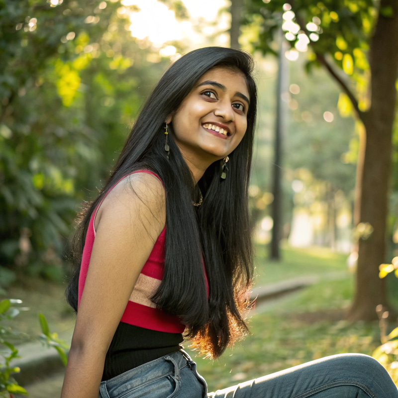 Joyful Indian Girl in Nature - Portrait Photography Joyful Indian Girl in Nature - Portrait Photography