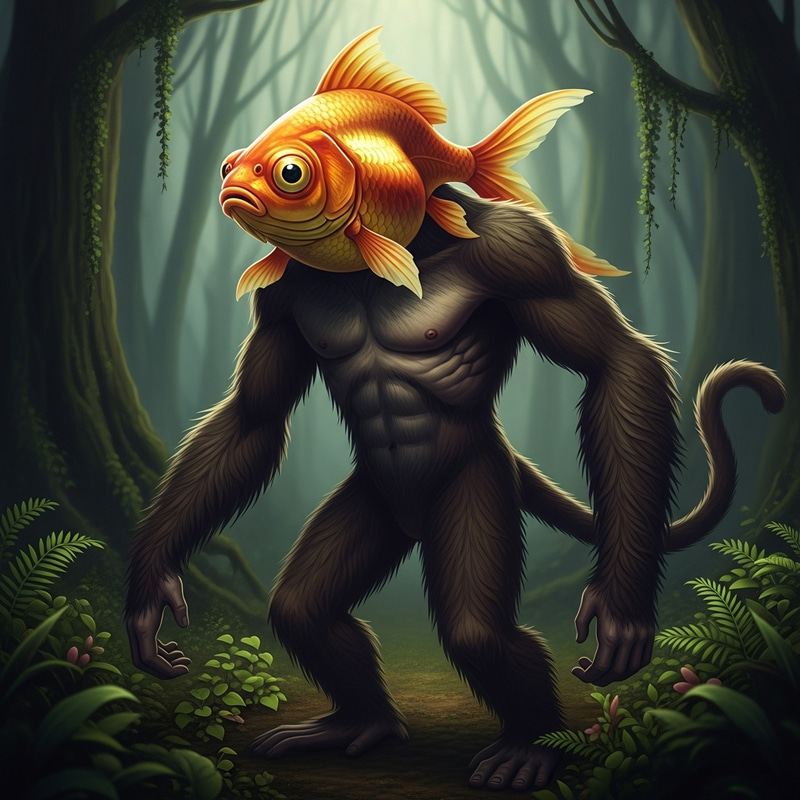 Fish-Head Monkey Body Monster: A Unique Creature Fish-Head Monkey Body Monster: A Unique Creature