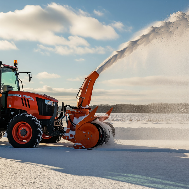 Orange Tractor Blowing Snow Facebook Banner Orange Tractor Blowing Snow Facebook Banner