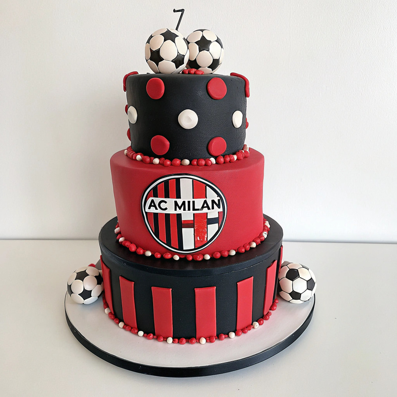 AC Milan Inspired Cake for a 7 Year Old