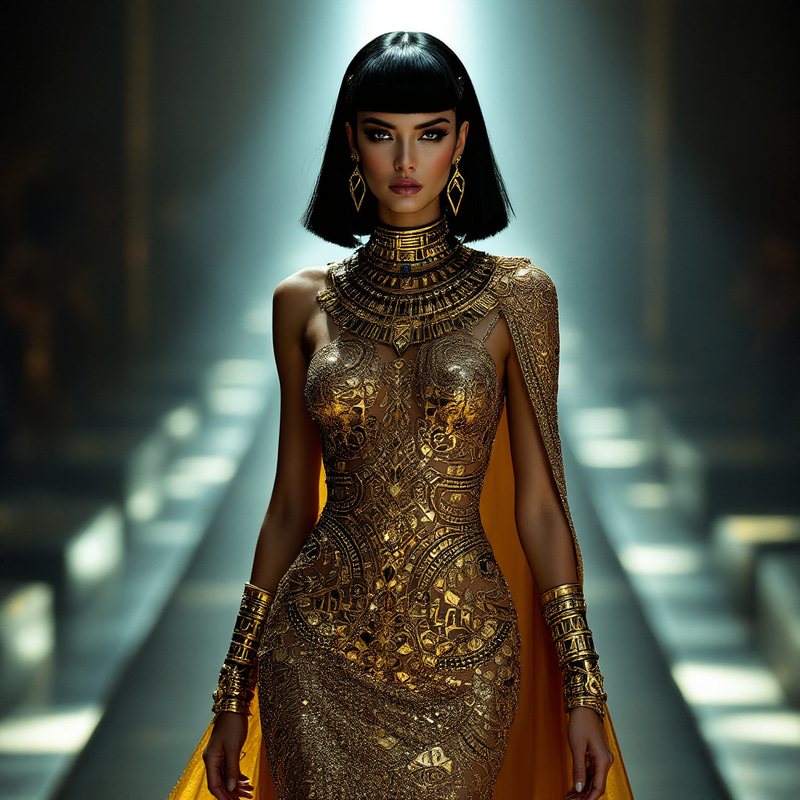 Modern Cleopatra: High-Fashion Runway Look