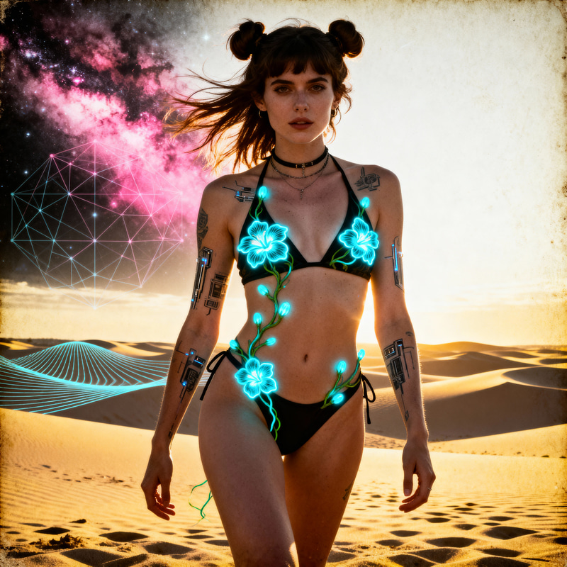 Cyberpunk Rocker in Bikini - Nabila Vergara Style
