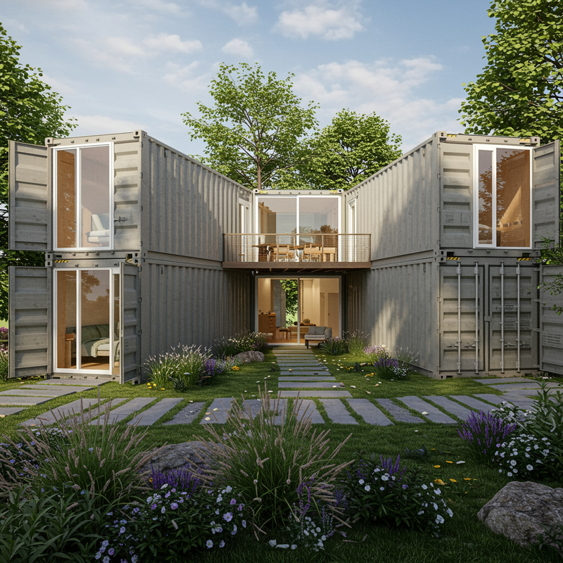 Innovative U-Shaped Shipping Container Home Design Innovative U-Shaped Shipping Container Home Design