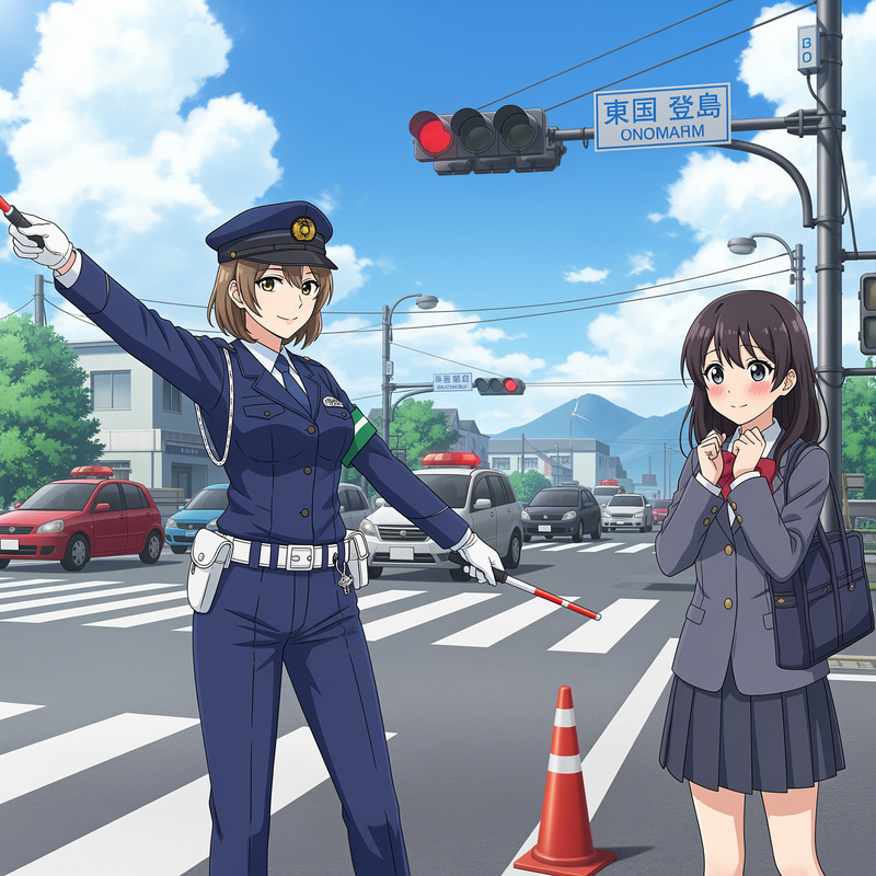 Traffic Officer's Charm at Malfunctioning Intersection Traffic Officer's Charm at Malfunctioning Intersection