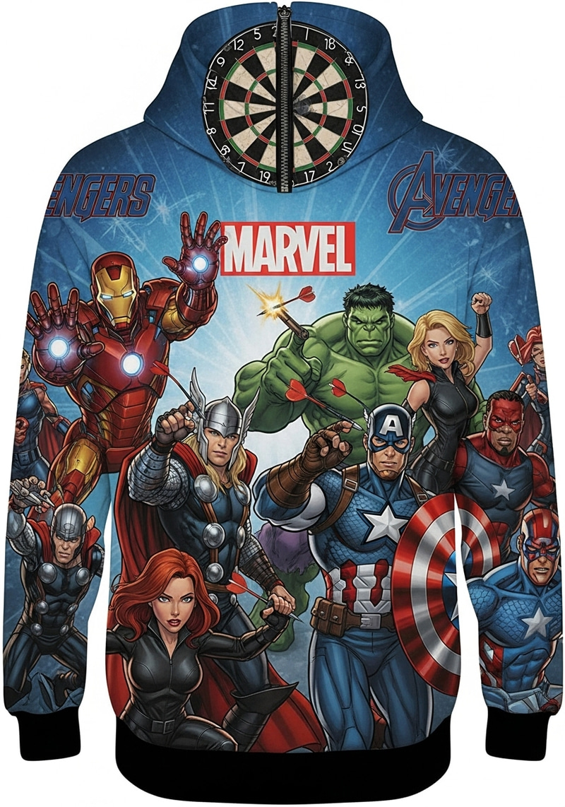 Marvel Avengers Dart Top - Zip Collar Design Marvel Avengers Dart Top - Zip Collar Design