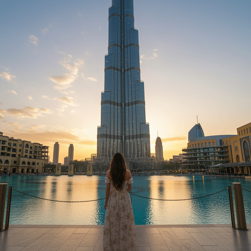 AI Image of Person at Burj Khalifa