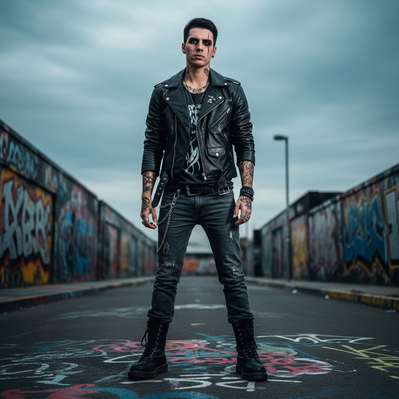 Gothic Rebel Figure: Gothic Style & Urban Edge Gothic Rebel Figure: Gothic Style & Urban Edge