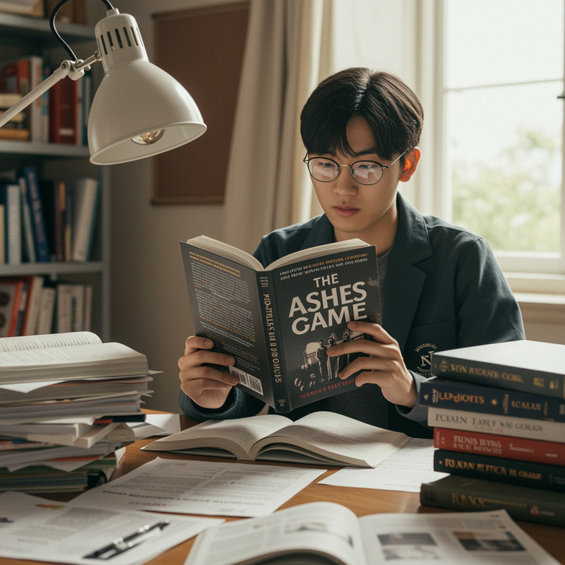 Asian College Student Researching Ashes Game