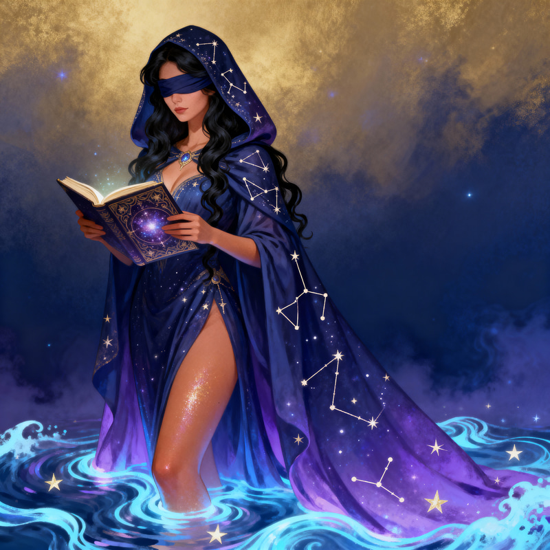 Enchanting Celestial Astrologer Character Artwork Enchanting Celestial Astrologer Character Artwork