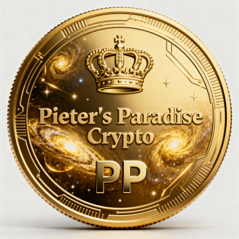 Pieter's Paradise Crypto Coin - Futuristic Gold Design