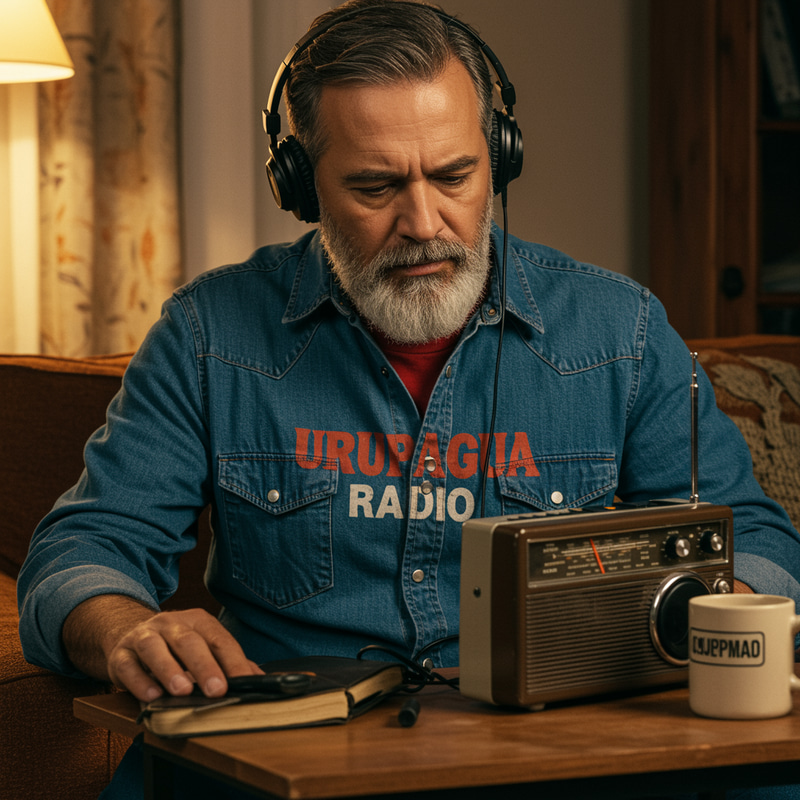 Man Enjoying Urupagua Radio with Headphones