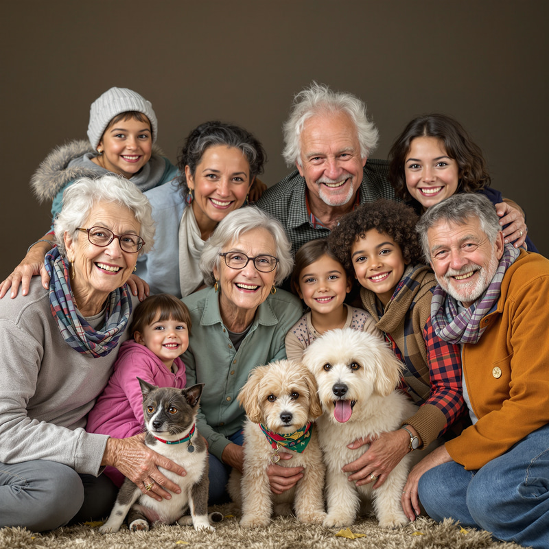 Diverse Seniors and Kids Smiling Together Diverse Seniors and Kids Smiling Together