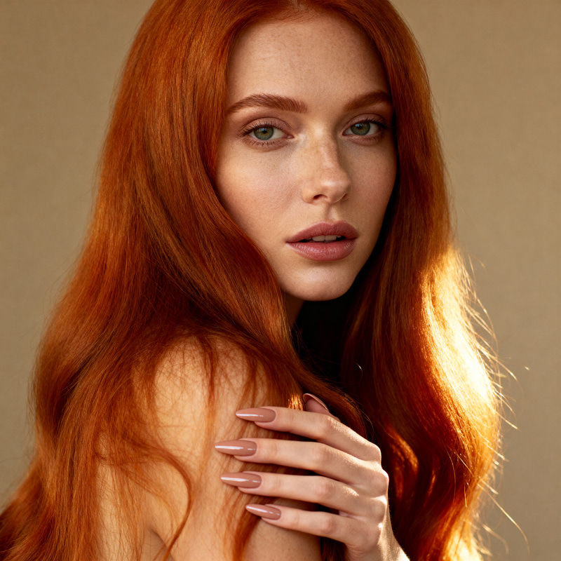 Stunning German Redhead with Long Nails Stunning German Redhead with Long Nails
