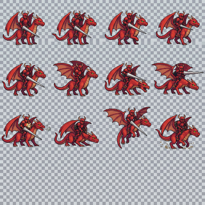 16-Bit Dragon Knight Sprite Sheet