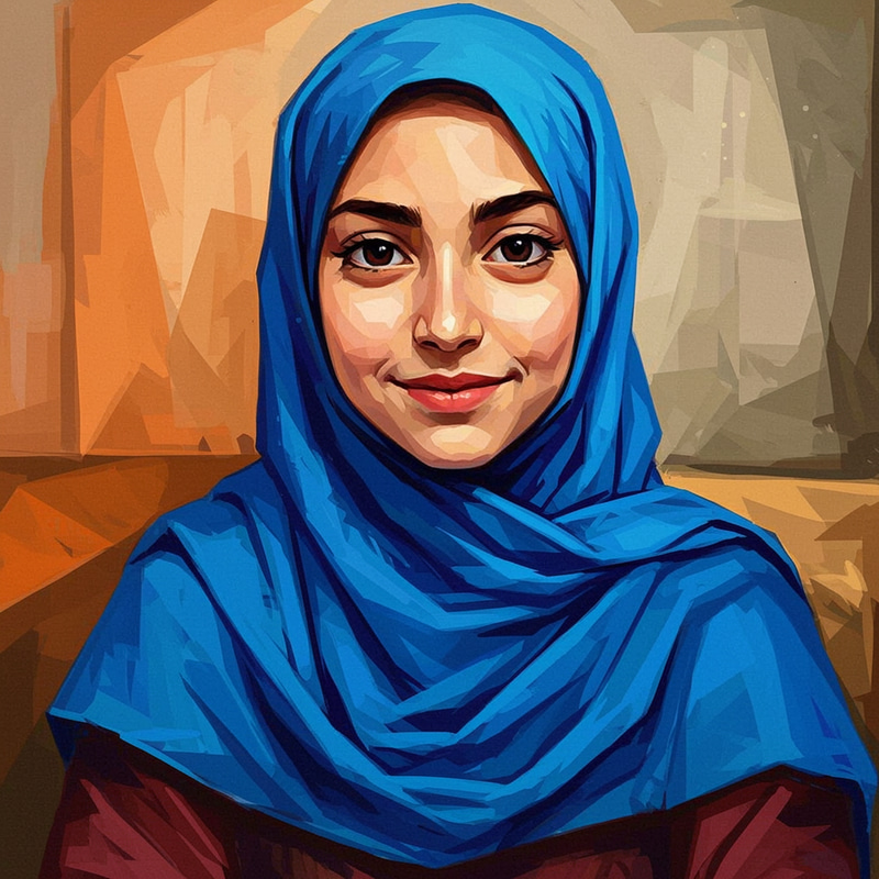 Muslim Girl in Hijab: A Picasso-Inspired Self Portrait Muslim Girl in Hijab: A Picasso-Inspired Self Portrait