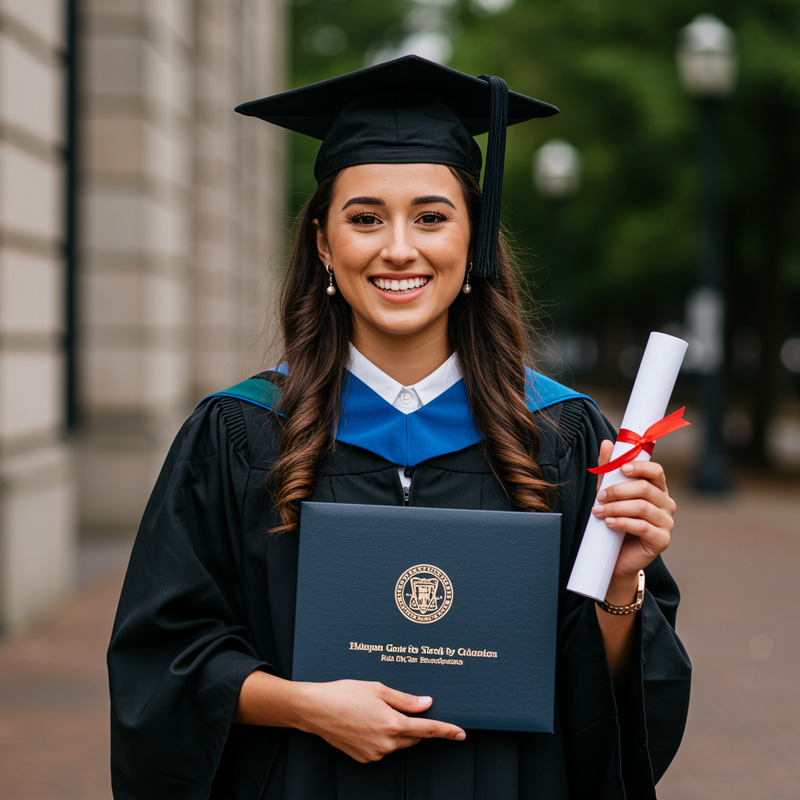 Joyful Graduation Portrait of a 30-Year-Old Model Joyful Graduation Portrait of a 30-Year-Old Model