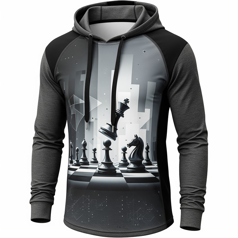 Hooded Jersey for Chess Enthusiasts Hooded Jersey for Chess Enthusiasts