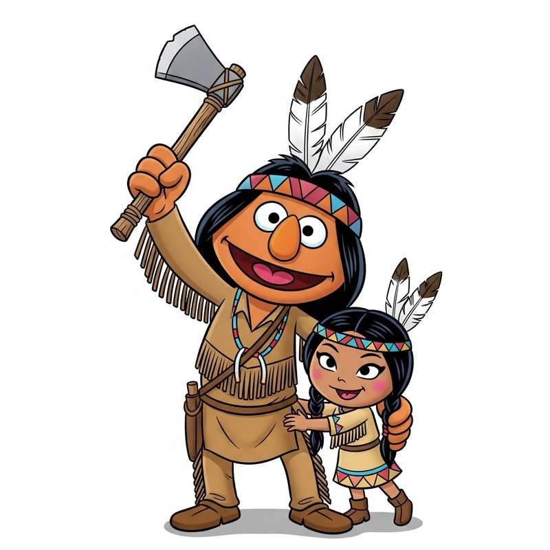 Vibrant Native American Cartoon Art Vibrant Native American Cartoon Art