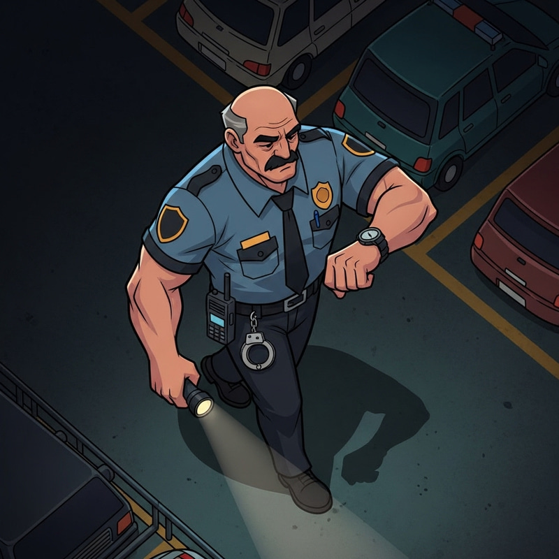 Top View Security Guard Sprite Animation Design