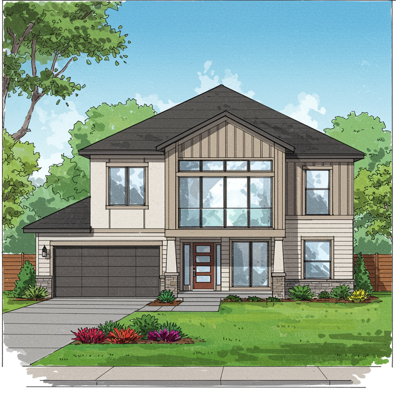 Modern Two-Storey House Design with Urban Farm Style Modern Two-Storey House Design with Urban Farm Style