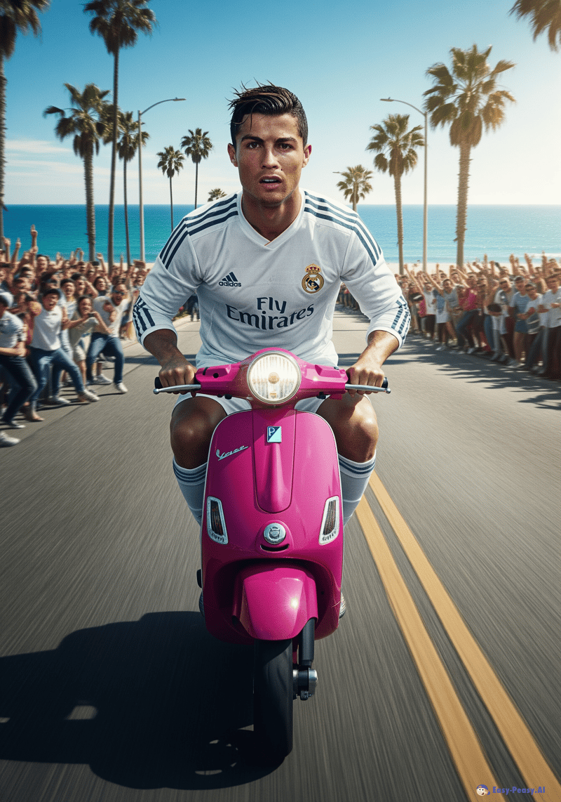 Cristiano Ronaldo: Epic Ride on a Pink Scooter Cristiano Ronaldo: Epic Ride on a Pink Scooter
