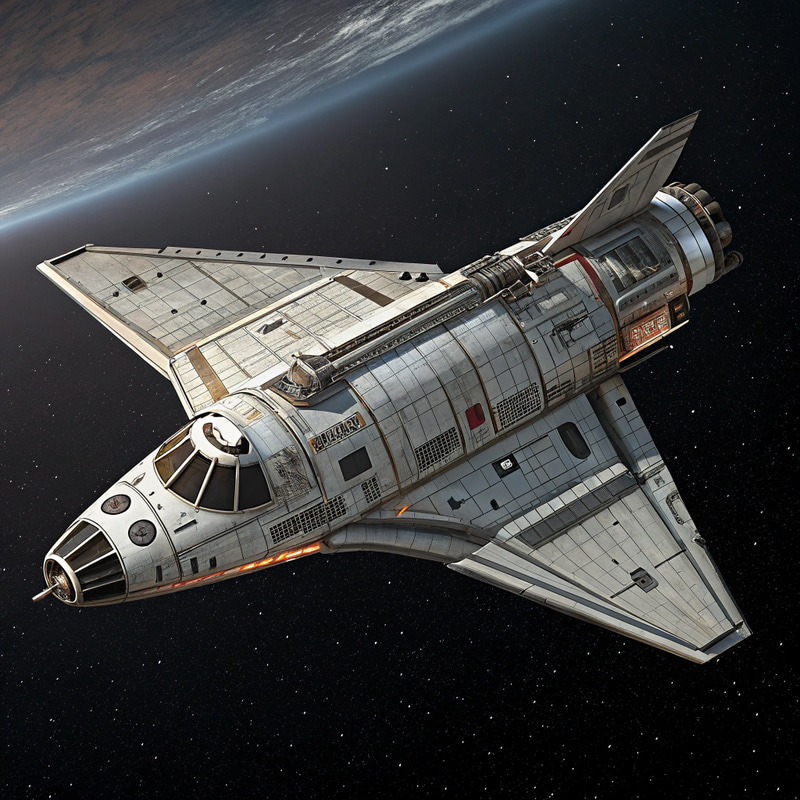Retro Shooter Spacecraft Side Elevation View Retro Shooter Spacecraft Side Elevation View