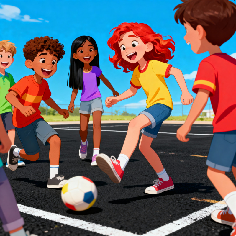 Fun Kickball Game with Diverse Kids Fun Kickball Game with Diverse Kids