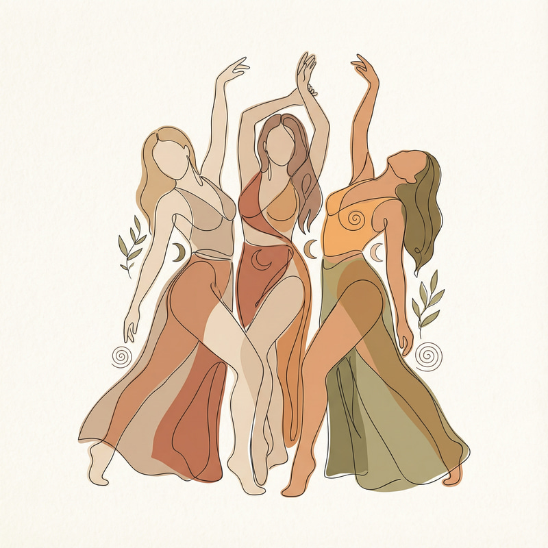 Elegant Minimalist Vector Art of Women in Dance Elegant Minimalist Vector Art of Women in Dance