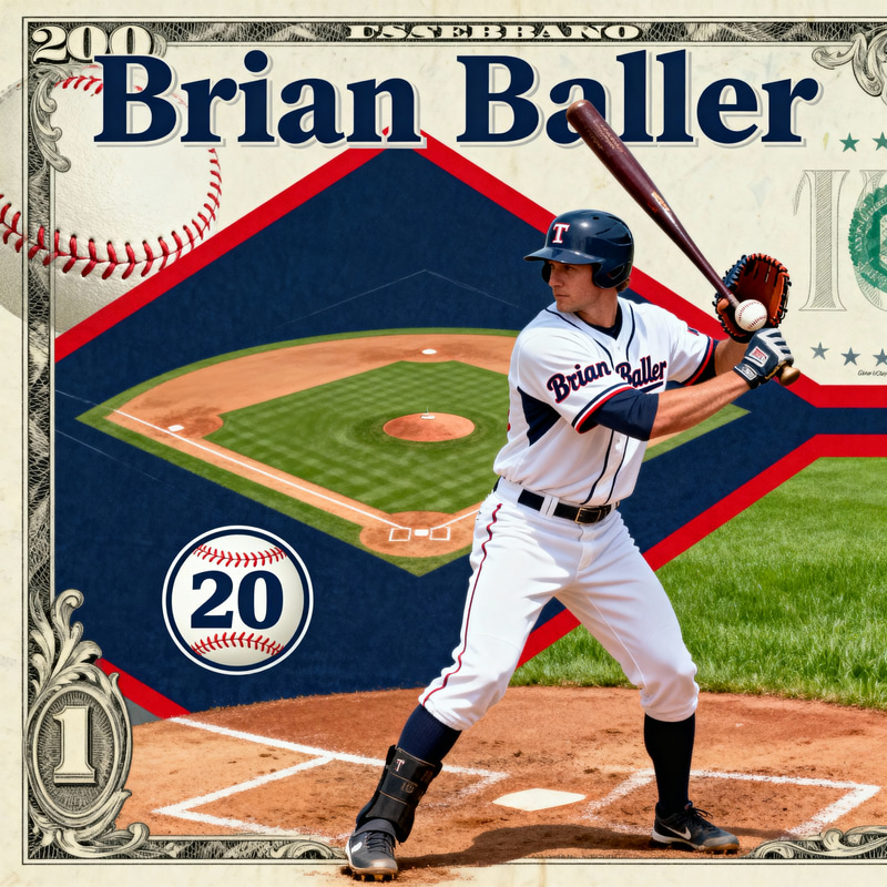 Custom Baseball-Themed $20 Bill for Brian Baller