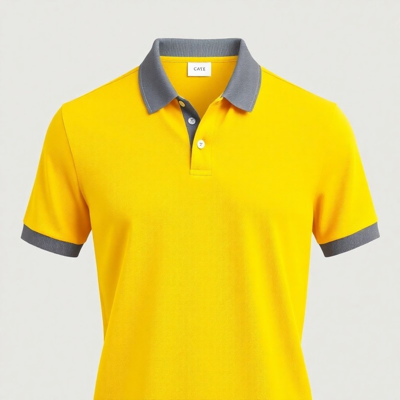 Stylish Yellow and Gray Polo Shirt Stylish Yellow and Gray Polo Shirt