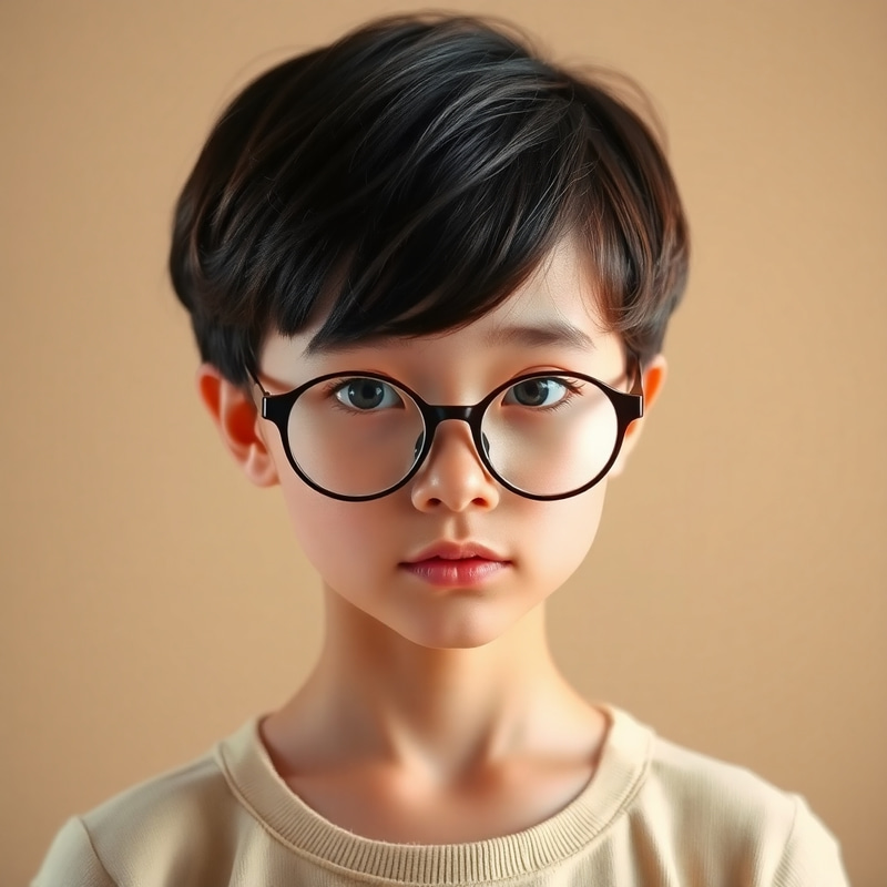 Stylish Girl with Short Hair and Glasses Stylish Girl with Short Hair and Glasses