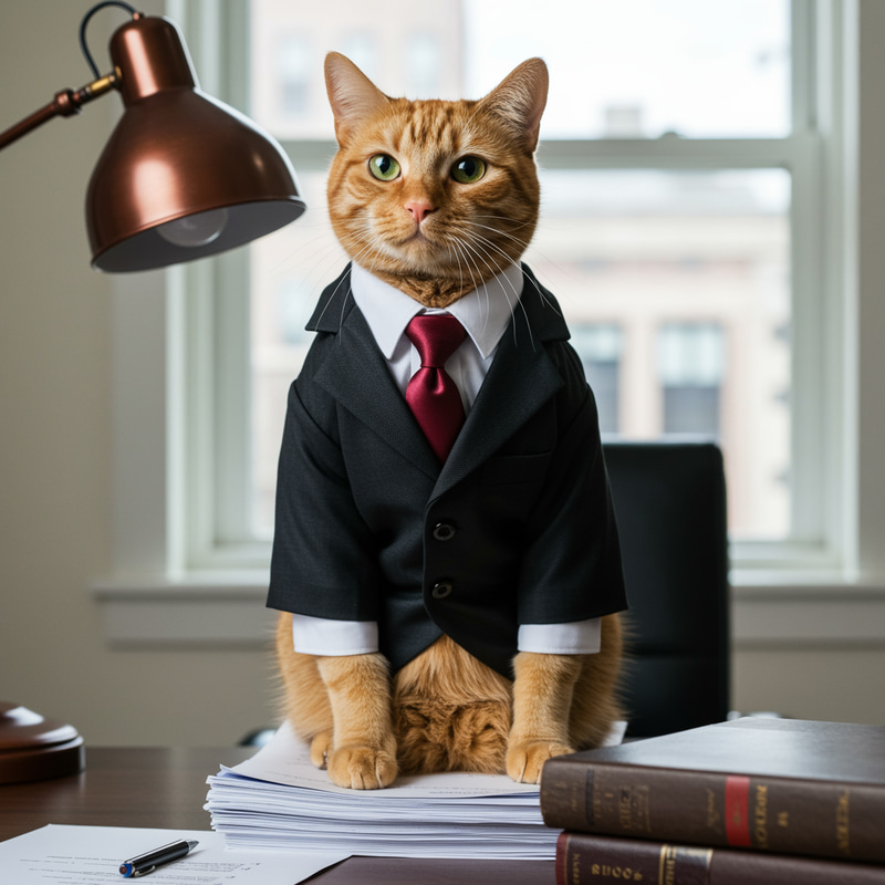 Cat in Lawyer Suit: Professional Feline Attire Cat in Lawyer Suit: Professional Feline Attire