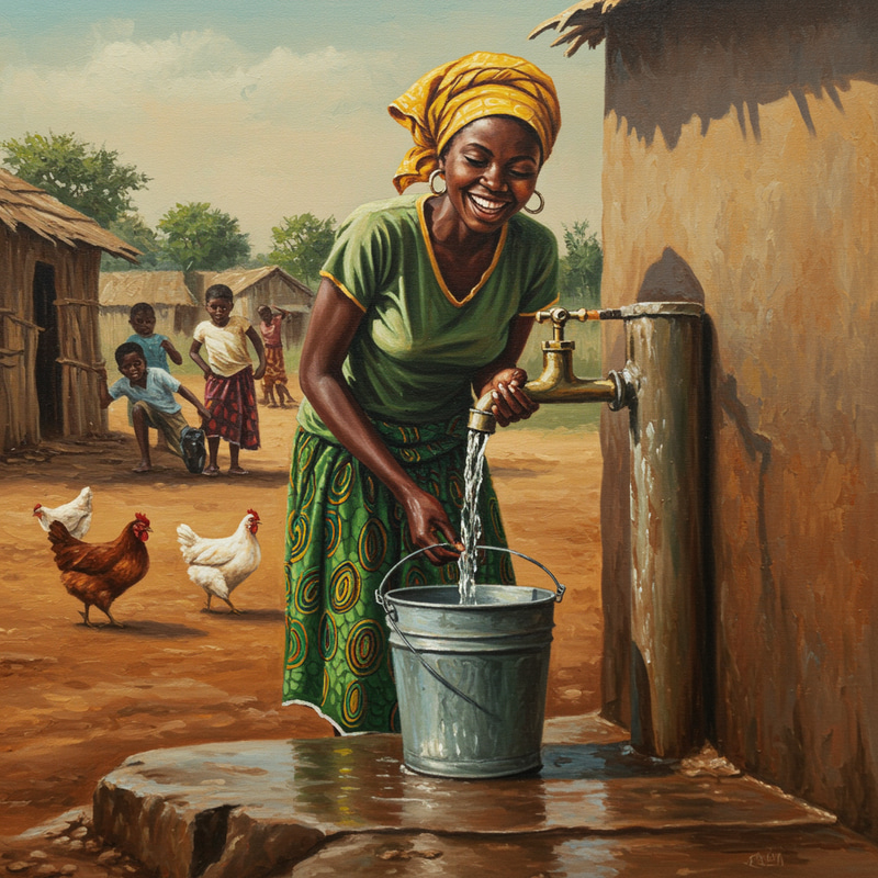 Vibrant Acrylic Painting: Daily Life Captured in Art Vibrant Acrylic Painting: Daily Life Captured in Art