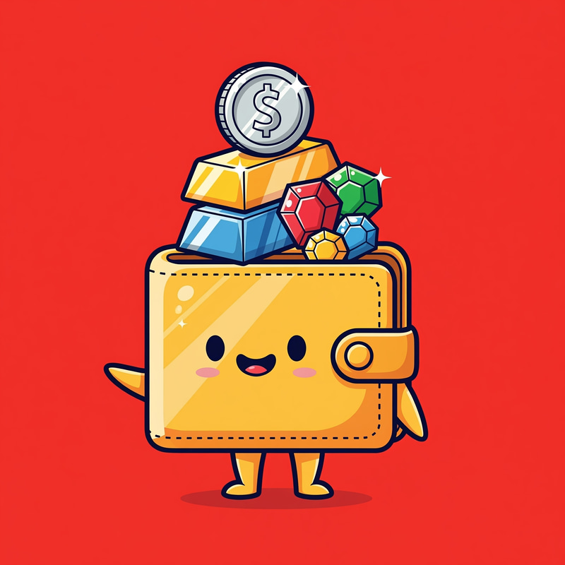 Cute Gold Wallet Mascot Logo Design Cute Gold Wallet Mascot Logo Design