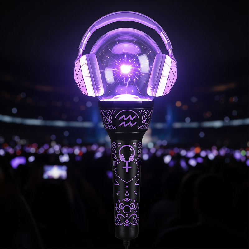 Stylish K-Pop Lightstick with Lavender Glow Stylish K-Pop Lightstick with Lavender Glow