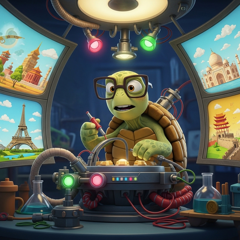Scientific Turtle Builds Time Machine Adventure Scientific Turtle Builds Time Machine Adventure
