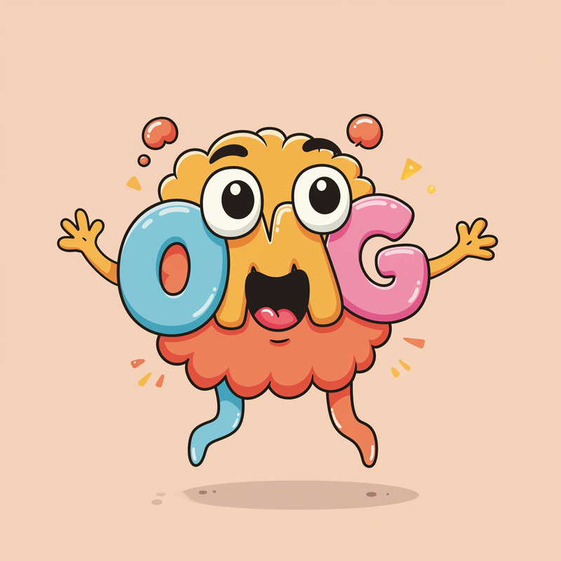 Cartoon Character: The Letter O-M-G Cartoon Character: The Letter O-M-G