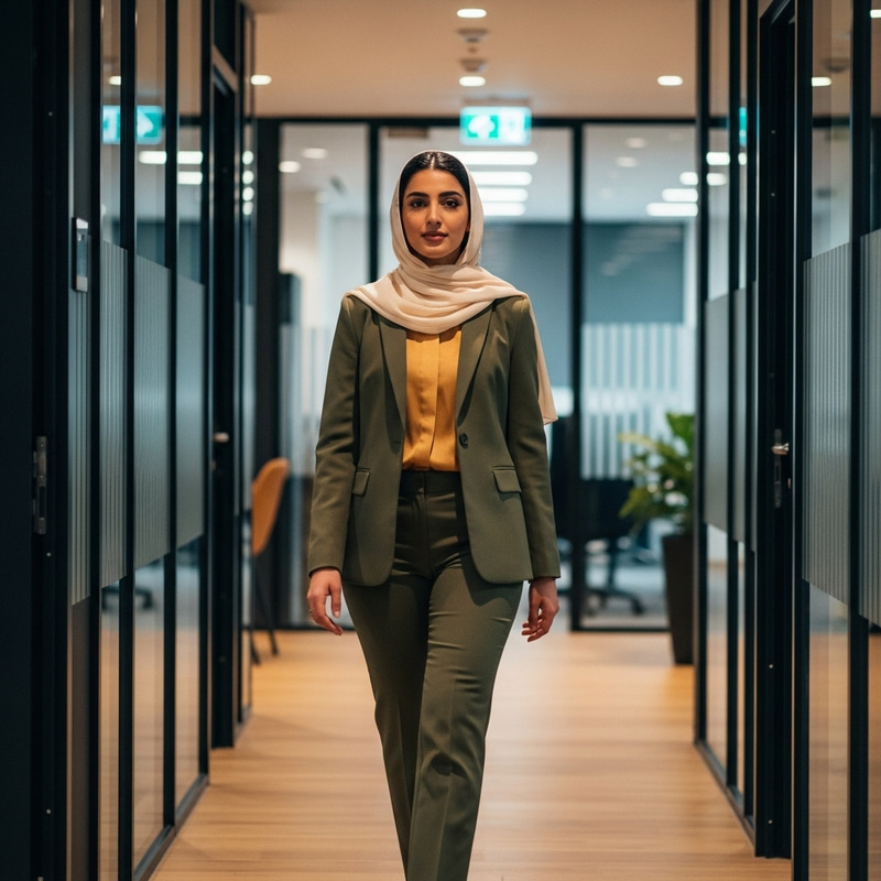 Chic Office Wear with Hijab Ideas