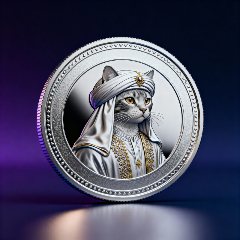 Unique Sheikh Cat Coin Design Inspired by Bitcoin
